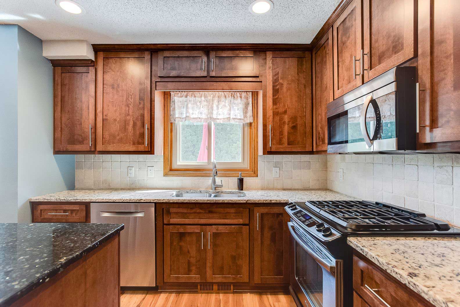 brown shaker cabinets